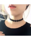 Nowy Gothic czarne koronkowe skórzane aksamitne tatuaż Choker naszyjniki dla kobiet kołnierz strona biżuteria akcesoria szyi Cho