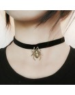 Nowy Gothic czarne koronkowe skórzane aksamitne tatuaż Choker naszyjniki dla kobiet kołnierz strona biżuteria akcesoria szyi Cho