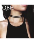 NK860 nowa moda czarny Chokers naszyjnik wielowarstwowe skórzane Harajuku Gothic zamszu aksamitne obojczyka Colares kobiety biżu