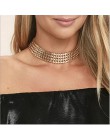 Moda szeroki choker damski złoty/srebrny kolor stopu cynku kobieta chain naszyjniki naszyjnik collier femme