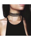 NK860 nowa moda czarny Chokers naszyjnik wielowarstwowe skórzane Harajuku Gothic zamszu aksamitne obojczyka Colares kobiety biżu