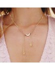 Złoty choker naszyjnik dla kobiet długi oko pomponem wisiorek łańcuch naszyjniki i wisiorki koronki aksamitne chokers biżuteria