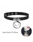 1 pc ręcznie Punk Rock ciemny Harajuku podwójne O kształt skórzana obroża Choker naszyjnik biżuteria nowy