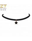 2018 New Arrivals moda Collares Collier czarna aksamitna skóra pięcioramienna gwiazda wisiorki Chokers naszyjniki dla kobiet biż