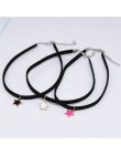 2018 New Arrivals moda Collares Collier czarna aksamitna skóra pięcioramienna gwiazda wisiorki Chokers naszyjniki dla kobiet biż