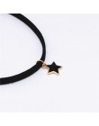 2018 New Arrivals moda Collares Collier czarna aksamitna skóra pięcioramienna gwiazda wisiorki Chokers naszyjniki dla kobiet biż