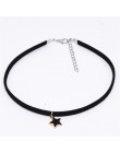 2018 New Arrivals moda Collares Collier czarna aksamitna skóra pięcioramienna gwiazda wisiorki Chokers naszyjniki dla kobiet biż