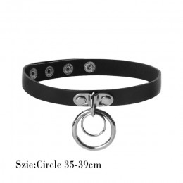 1 pc ręcznie Punk Rock ciemny Harajuku podwójne O kształt skórzana obroża Choker naszyjnik biżuteria nowy