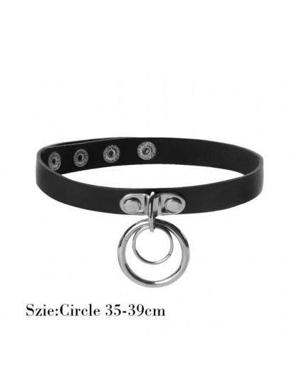 1 pc ręcznie Punk Rock ciemny Harajuku podwójne O kształt skórzana obroża Choker naszyjnik biżuteria nowy