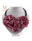 1 sztuk moda Bohemia tkaniny kwiat róży Choker naszyjnik w stylu Vintage kobiety oświadczenie naszyjnik