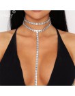 2018 Rhinestone podwójne Choker naszyjniki łańcuch lasso wisiorek 90 s Collier kobiety Choker komunikat Maxi kołnierz biżuteria 