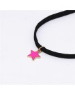 2018 New Arrivals moda Collares Collier czarna aksamitna skóra pięcioramienna gwiazda wisiorki Chokers naszyjniki dla kobiet biż