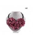 1 sztuk moda Bohemia tkaniny kwiat róży Choker naszyjnik w stylu Vintage kobiety oświadczenie naszyjnik