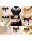 Ślub choker naszyjniki Cristal gruczołu De tatuaż Choker Collier Noir Dentelle Choker Collier w stylu Vintage Femmes Bijoux De M