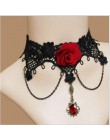 Ślub choker naszyjniki Cristal gruczołu De tatuaż Choker Collier Noir Dentelle Choker Collier w stylu Vintage Femmes Bijoux De M