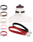 Sztuczna skóra naszyjnik Choker serce choker kołnierz czarny Choker punk prezent dla niej moda akcesoria