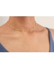 Moda minimalistyczny srebrne i złote koraliki Choker naszyjnik dla kobiet dziewczyna Chokers biżuteria colar collares