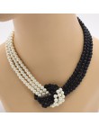 Moda damska naszyjniki, trzy szare perły i trzy z białymi perłami są najlepsze prezenty na nowy rok
