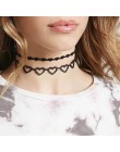 Nowe czarne skórzane Love Heart Choker naszyjniki 2017 moda w stylu gotyckim biżuteria dla kobiet dziewczyn 3 rodzaje serce