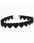 Nowe czarne skórzane Love Heart Choker naszyjniki 2017 moda w stylu gotyckim biżuteria dla kobiet dziewczyn 3 rodzaje serce