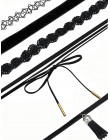 10 sztuk/zestaw Gothic Punk styl aksamitna tatuaż koronki Choker naszyjnik długi wisiorek – biżuteria kobiety czarny Choker kołn