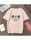 Nowa moda kobieta Tshirt wysokiej jakości litery druku z krótkim rękawem wokół szyi bawełna Tee shirt kobiety luźne kobieta T sh