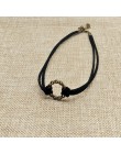 Proste w stylu Vintage list kształt Choker naszyjnik koreański styl Hollow czarna lina aksamitna kołnierz skórzany Collier Femme