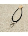 Proste w stylu Vintage list kształt Choker naszyjnik koreański styl Hollow czarna lina aksamitna kołnierz skórzany Collier Femme