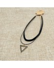 Proste w stylu Vintage list kształt Choker naszyjnik koreański styl Hollow czarna lina aksamitna kołnierz skórzany Collier Femme