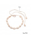 naszyjnik muszelki Czeski naturalny Sea Shell Cowrie naszyjnik dla kobiet Choker liny łańcuch srebrny powłoki złota Ocean naszyj