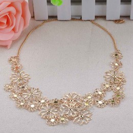 W stylu Vintage Collier Femme wielowarstwowe hollow kwiaty liście naszyjniki moda złoty naszyjnik typu choker naszyjnik dla kobi