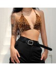 HEYounGIRL Leopard Print Tank Tops koszulki Sexy Halter Crop Top kobiety bez rękawów przycięte Top Backless Streetwear Crop Top 