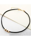 X21 moda Chokers naszyjniki dla kobiet czarny aksamit złoty kolor turecki gotyckie minimalistyczny koraliki naszyjnik biżuteria