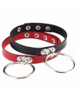 2017 kobiety mężczyźni biżuteria Trendy Punk Rock Sexy Harajuku duże metalowe okrągły wisiorek skórzana obroża Choker naszyjnik 