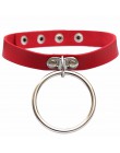 2017 kobiety mężczyźni biżuteria Trendy Punk Rock Sexy Harajuku duże metalowe okrągły wisiorek skórzana obroża Choker naszyjnik 