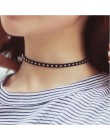 Nowy Gothic Punk Harajuku czarny aksamitny zamsz koronki kryształ trójkąt koło Choker naszyjnik dla kobiet biżuteria wielowarstw