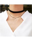 Nowy Gothic Punk Harajuku czarny aksamitny zamsz koronki kryształ trójkąt koło Choker naszyjnik dla kobiet biżuteria wielowarstw