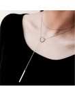 Anenjery 925 Sterling Silver biżuteria koło pasek długi łańcuch naszyjnik collares kolye bijoux femme Choker naszyjnik S-N51