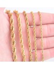 Wysokiej jakości złota poszycia liny łańcuch naszyjnik ze stali nierdzewnej dla kobiet mężczyzn złota moda Rope Chain biżuteria 