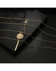 RscvonM nowy w stylu Vintage Boho wielowarstwowy naszyjnik dla kobiet złota gwiazda rogi metalowy naszyjnik Tribal srebrny naszy