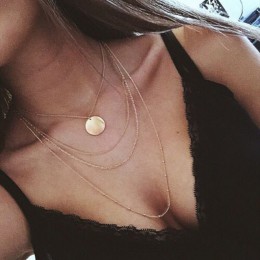 Nowa moda trendy biżuteria miedź choker wielowarstwowy naszyjnik prezent dla kobiet Boho warstwa seks Chokers naszyjnik łańcuch 