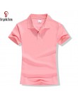 Nowy 2018 lato marka solidna koszulka Polo kobiet koszula Slim z krótkim rękawem camisa koszulka polo Polo femme kobiety na co d