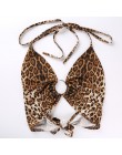 HEYounGIRL Leopard Print Tank Tops koszulki Sexy Halter Crop Top kobiety bez rękawów przycięte Top Backless Streetwear Crop Top 