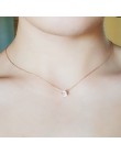 Modna elegancka klasyczna biżuteria damska cienki łańcuszek z ozdobną zawieszką w kształcie okrągłej cyrkonii celebrytka