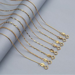 Martick 100% 925 Sterling Silver łańcuch fal wody dla kobiety 40 cm/45 cm 0.7/0.8mm łańcuszki na szyję Gold/różowe złoto kolor G