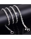 3 MM tytanu stali nierdzewnej srebrny złoty męska naszyjnik Twist Chain długie naszyjniki prezenty dla kobiet Collier biżuteria 