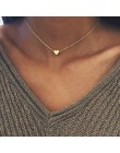 Naszyjnik z małym serduszkiem złoty srebrny dla kobiet krótki wisiorek w kształcie serca choker