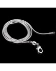16 "-24" 40-60 cm 1mm 925 tłoczony srebrny naszyjniki włochy Slim cienki wąż naszyjnik łańcuszkowy damski łańcuszek dla dzieci d