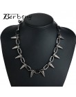 Nity CBB materiał Chokers Punk Goth Handmade Choker naszyjnik srebrny Spike nit naszyjnik EMO Rock Gothic Choker