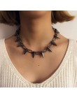 Nity CBB materiał Chokers Punk Goth Handmade Choker naszyjnik srebrny Spike nit naszyjnik EMO Rock Gothic Choker